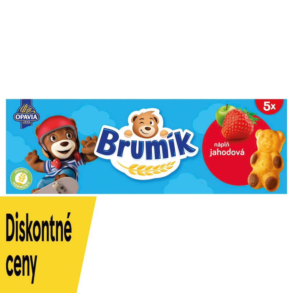 Opavia Brumík Jablkovo-jahodová náplň jemné pečivo 150 g