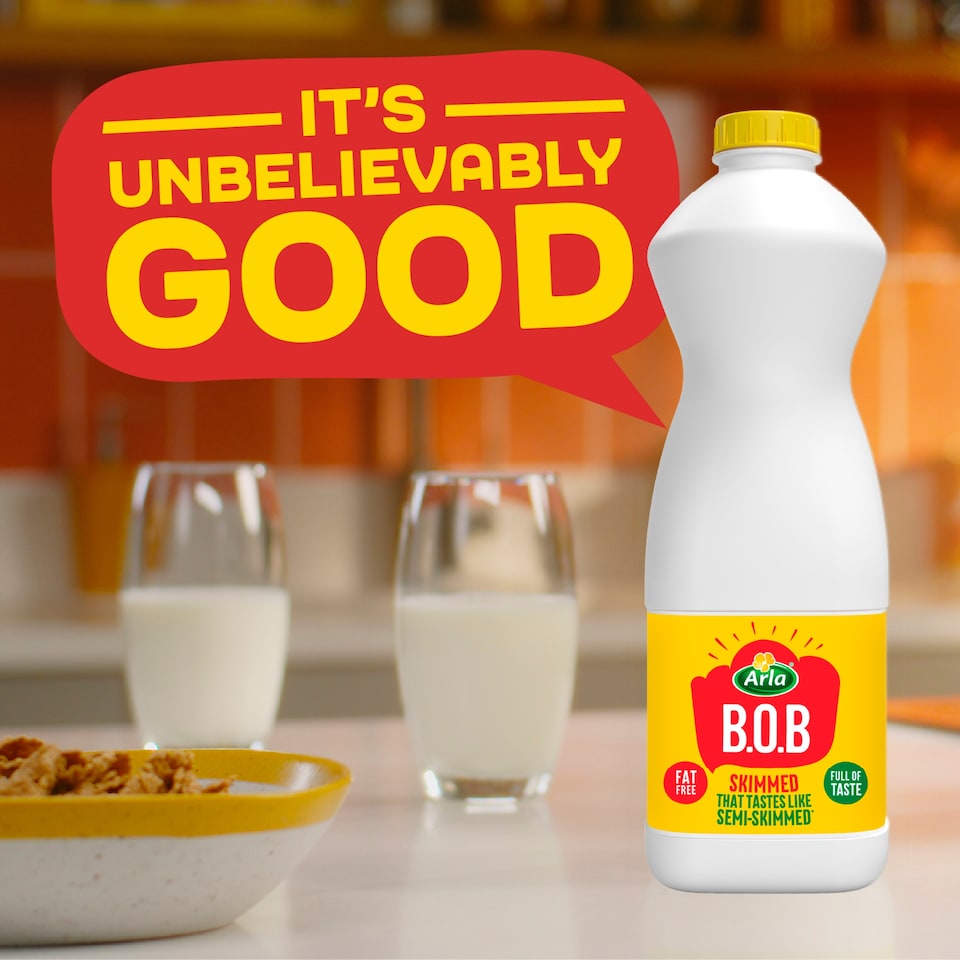 image 1 of Arla BOB Skimmed Milk 1L Tastes like Semi Skimmed