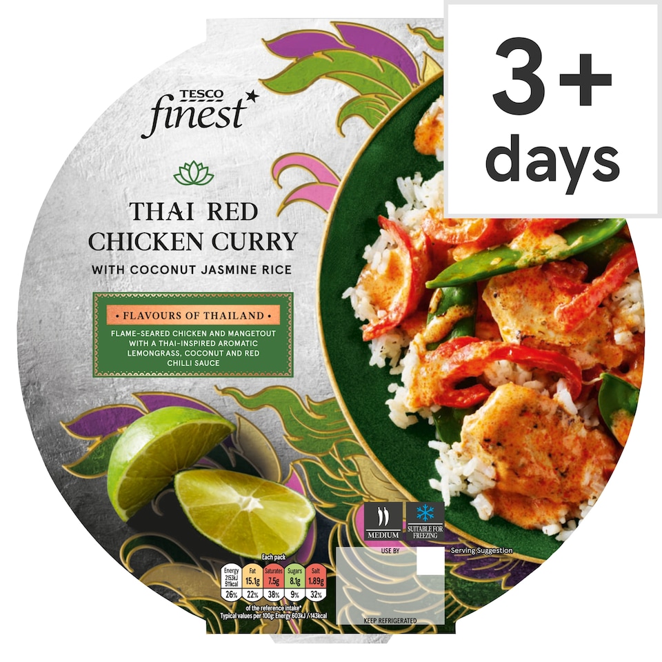 Tesco Finest Thai Red Chicken Curry with Coconut Jasmin Rice 400g