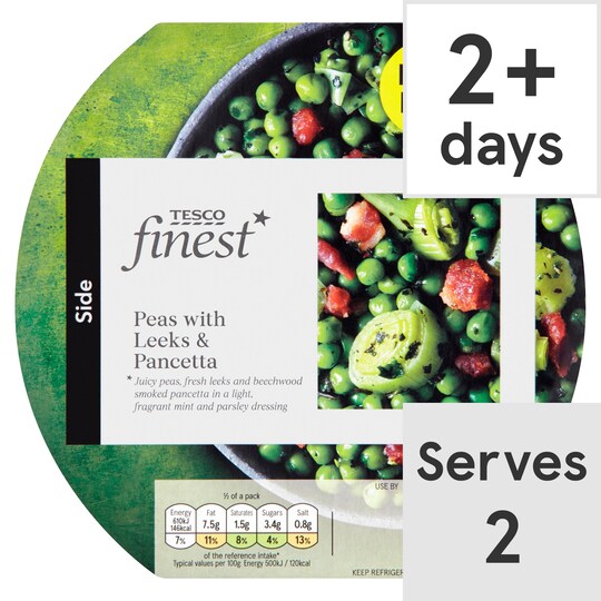 Tesco Finest Peas, Leeks & Pancetta 250G Tesco Groceries