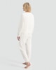 image 3 of F&F Fleece Cable Texutred Top and Cuffed Bottoms Pyjamas in Cream