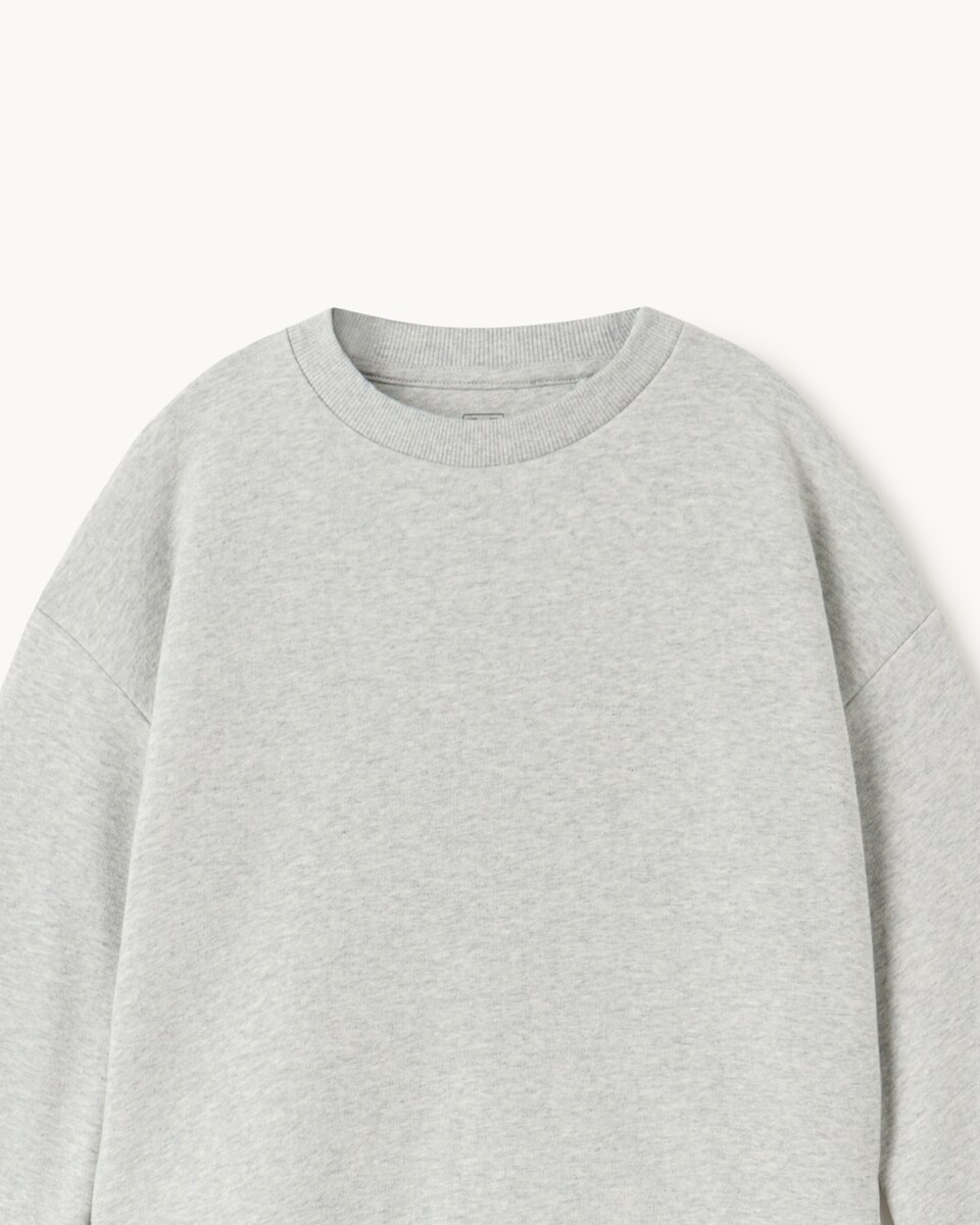 image 1 of F&F Girls Cotton Rich Lace Hem Sweatshirt in Grey