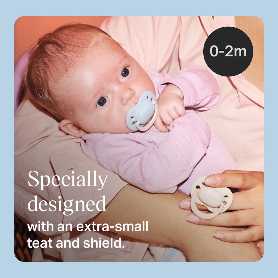 image 1 of TOMMEE TIPPEE NEWBORN ORTHODONTIC SILICONE 0-2M 2 SOOTHERS
