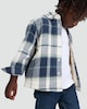 image 1 of F&F Boys Pure Cotton Check Print Popper Front Shacket in Blue