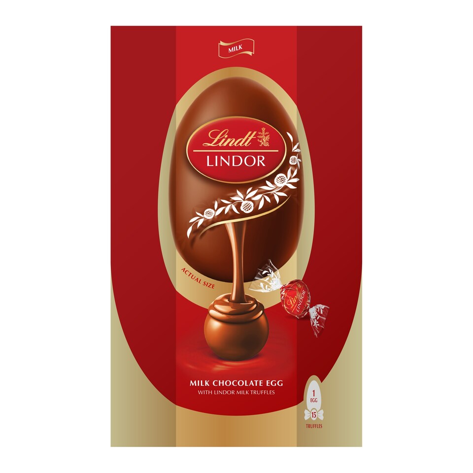 image 1 of Lindt Milk Chocolate Egg With Lindor Milk Truffels 348G