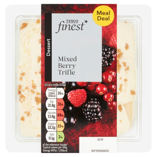 Tesco Finest Mixed Berry Trifle Meal Deal 265G Tesco Groceries