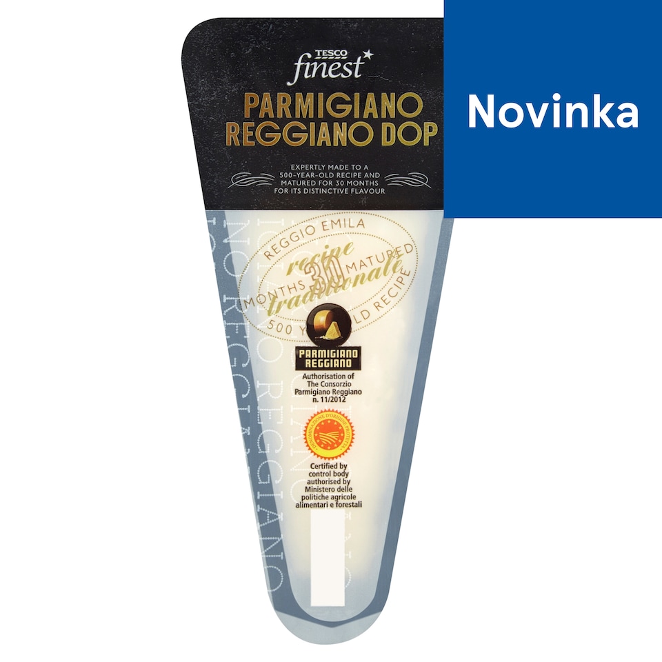 Tesco Finest Parmigiano Reggiano polotučný extra tvrdý syr z nepasterizovaného mlieka 170 g