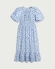 image 4 of F&F Shirred Polka Dot Midi Dress in Blue