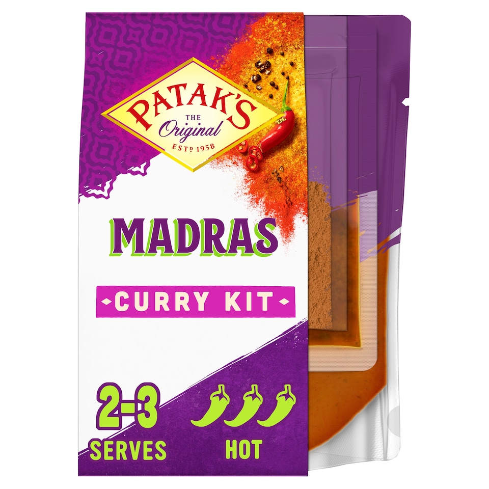 image 1 of Patak's Madras Spicy & Tangy Curry Kit 270G