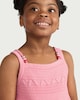 image 1 of F&F Girls 2-Piece Pure Cotton Knitted Vest and Shorts Set in Pink