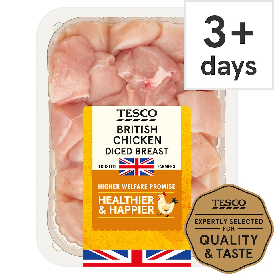 Tesco British Diced Chicken Breast 650G