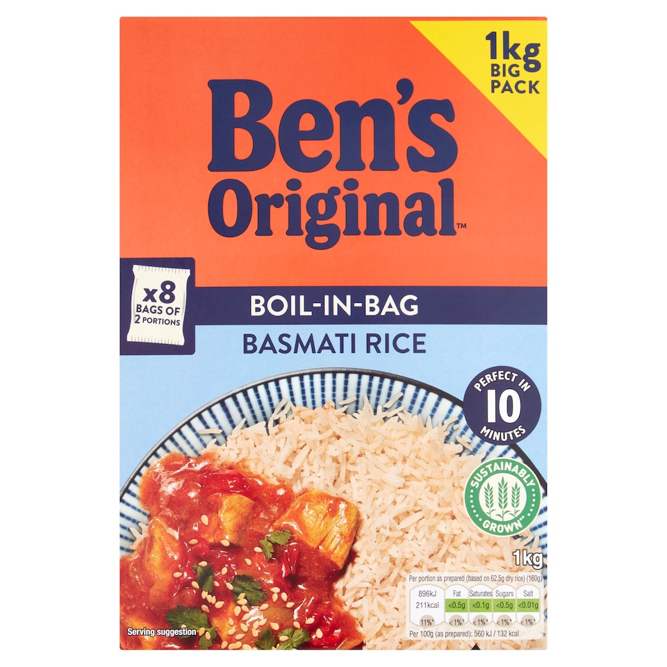 Ben's Original Boil In Bag Basmati Rice 1Kg