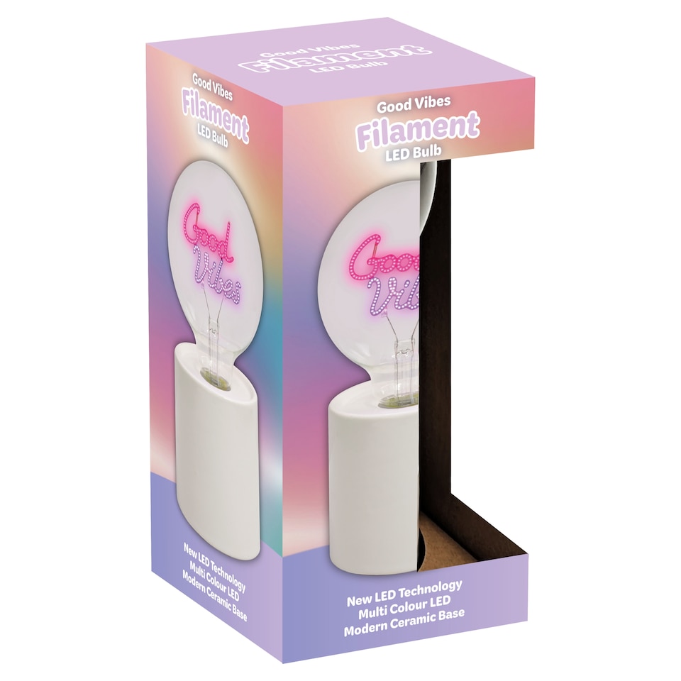 Good Vibes Filament LED Bulb Light Christmas Gift