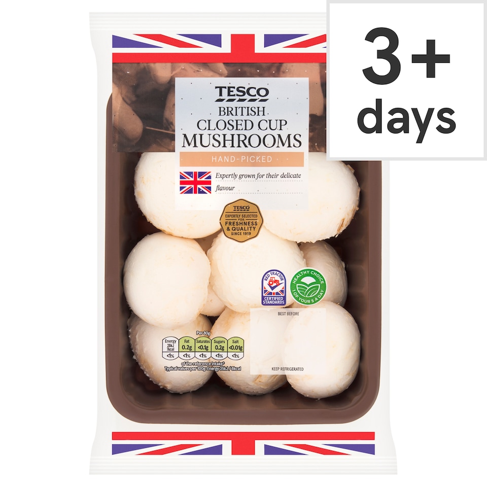 Tesco Closed Cup Mushrooms 400G