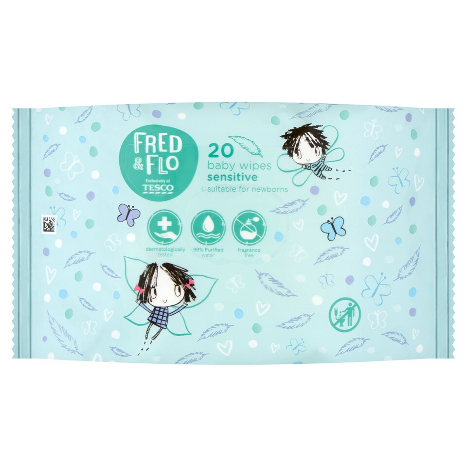 obrázok 1 z Fred & Flo Detské vlhčené obrúsky pre citlivú pokožku neparfumované 20 ks