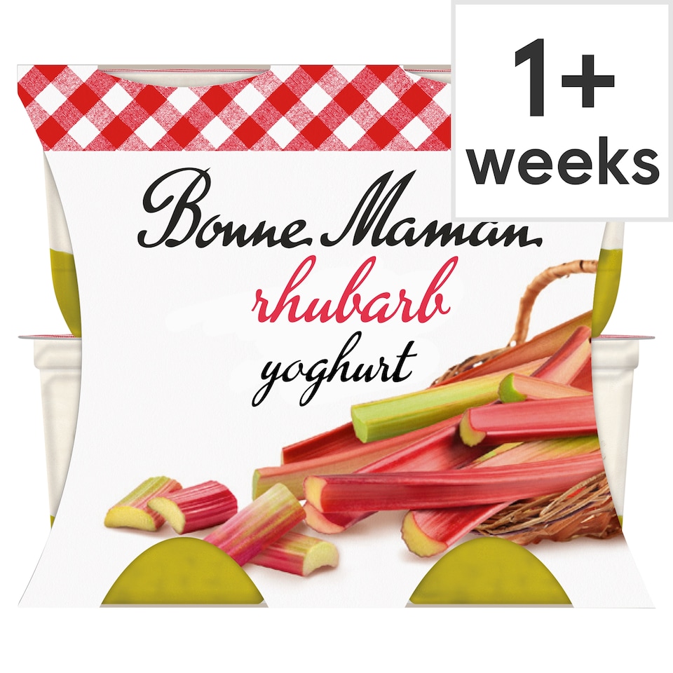 image 1 of Bonne Maman Rhubarb Yoghurt 4x115g