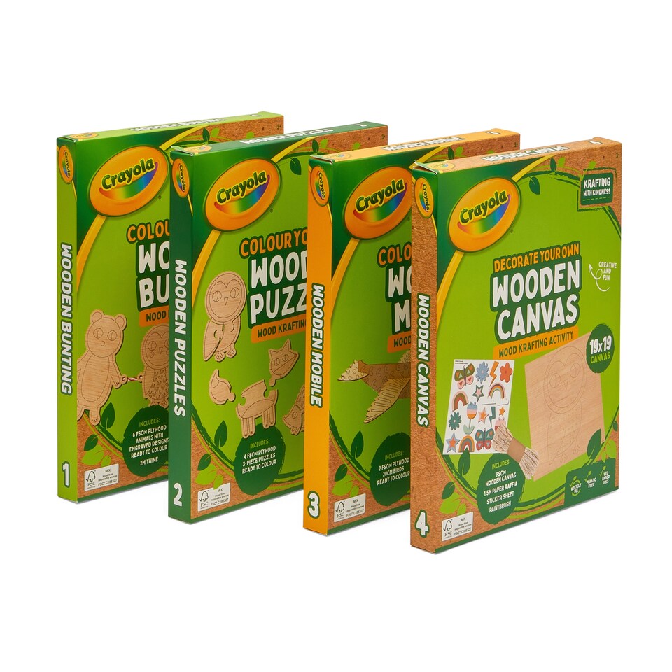 image 1 of Crayola 4 in 1 Wood Krafting - Woodland Activity Set