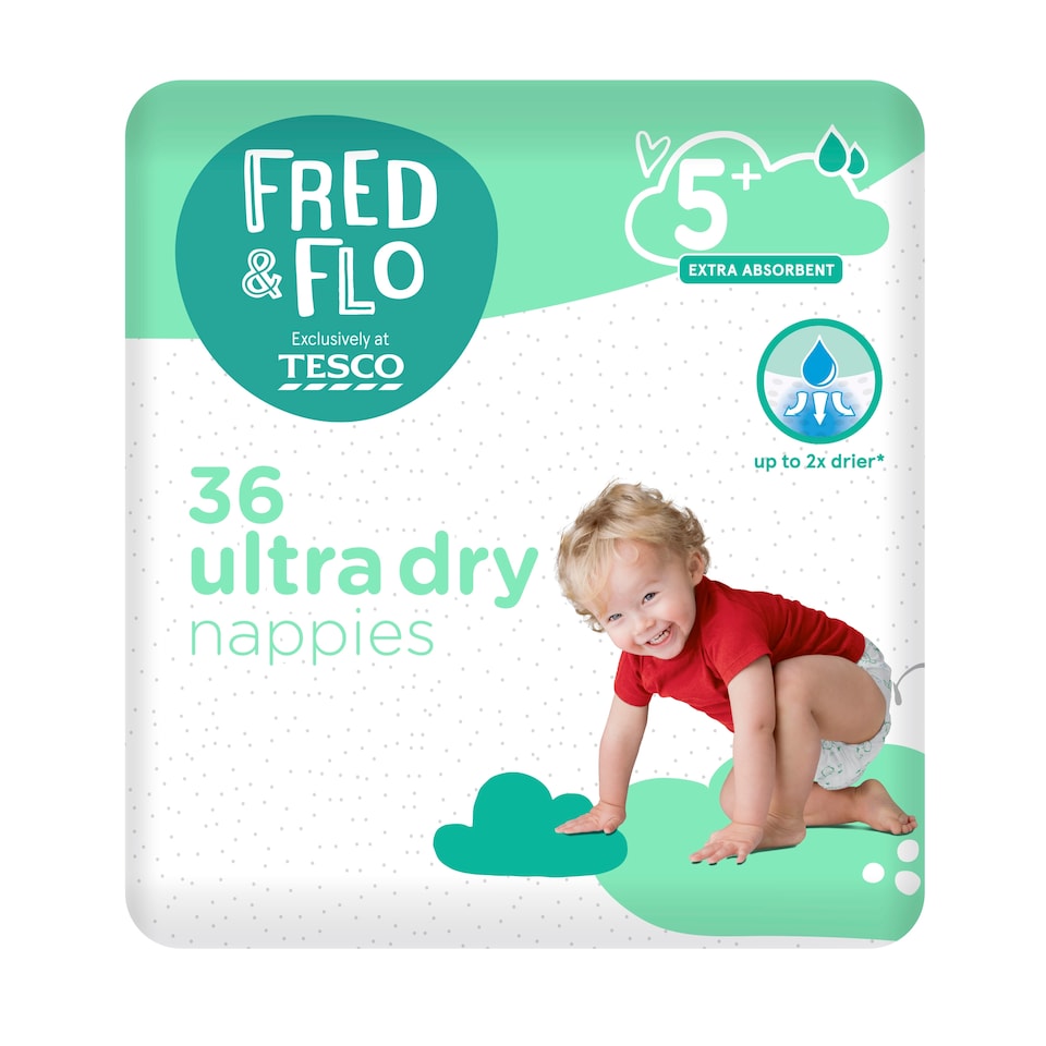 image 1 of Fred & Flo 36 Ultra Dry Nappies 5+