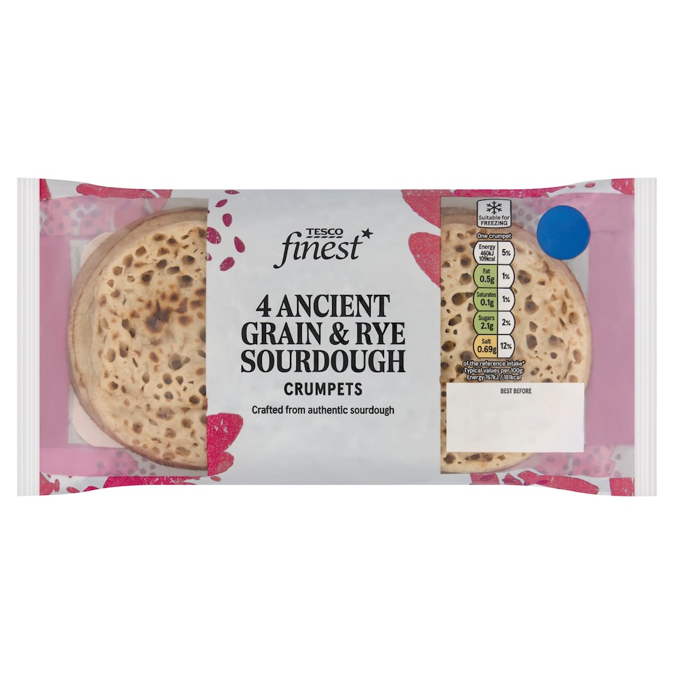Tesco Finest 4 Ancient Grain & Rye Sourdough Crumpets