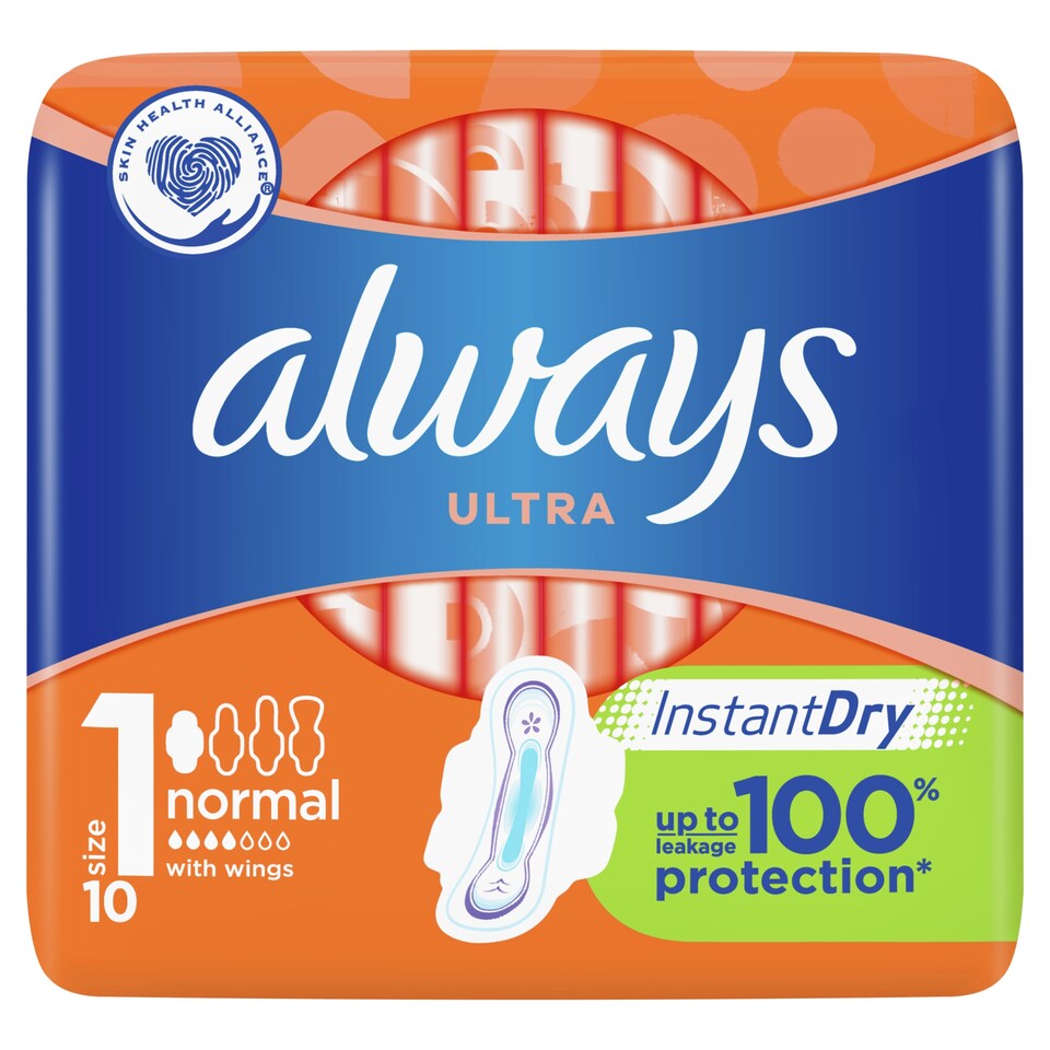 obrázok 1 z Always Ultra Normal Menštruačné Vložky S Krídelkami (Veľkosť 1) 10 ks