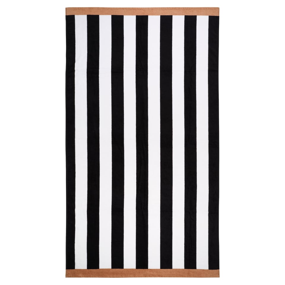 F&F Home Black Stripe Oversized Hanging Beach Towel