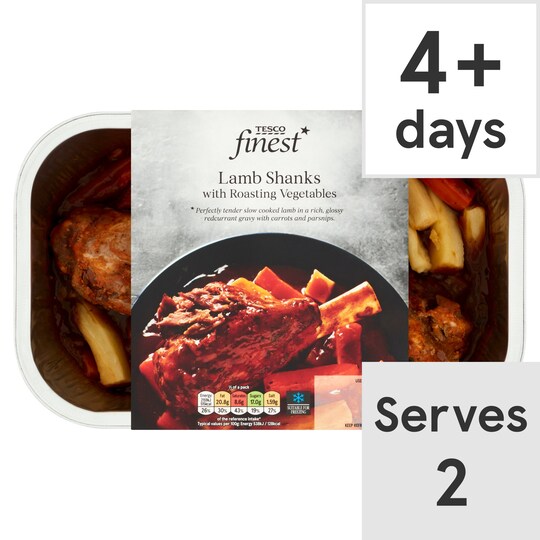 Tesco Finest Lamb Shanks With Roasted Vegetable 1.15Kg Tesco Groceries