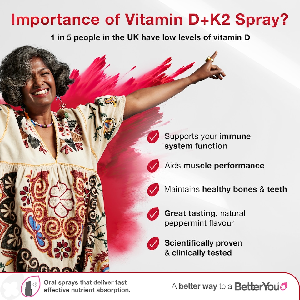 image 1 of BetterYou D3000+K2 Vitamin D+K2 Daily Oral Spray - 12ml