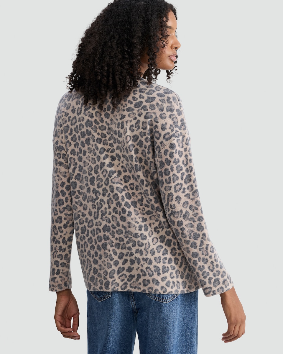 image 1 of F&F Leopard Print Long Sleeved Jumper in Multi Brown
