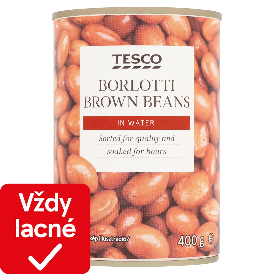 Tesco Borlotti fazuľa vo vodnom náleve 400 g