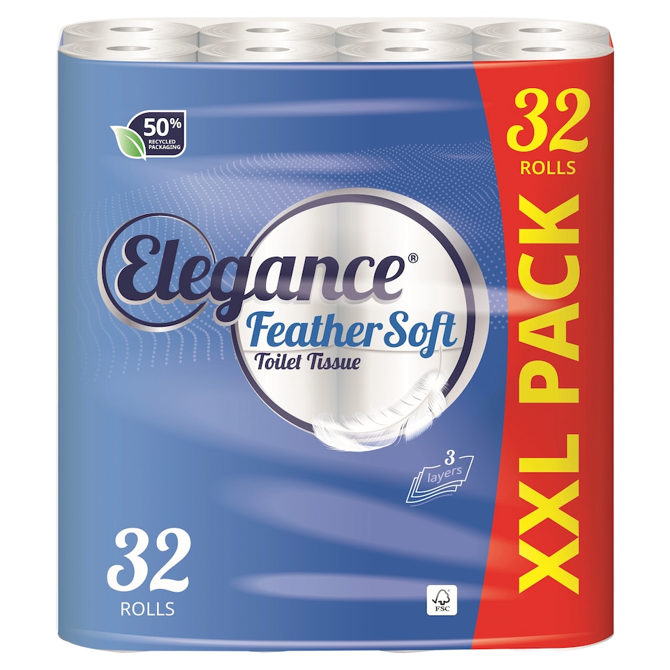 Elegance Feather Soft Toilet Tissue 32 Rolls