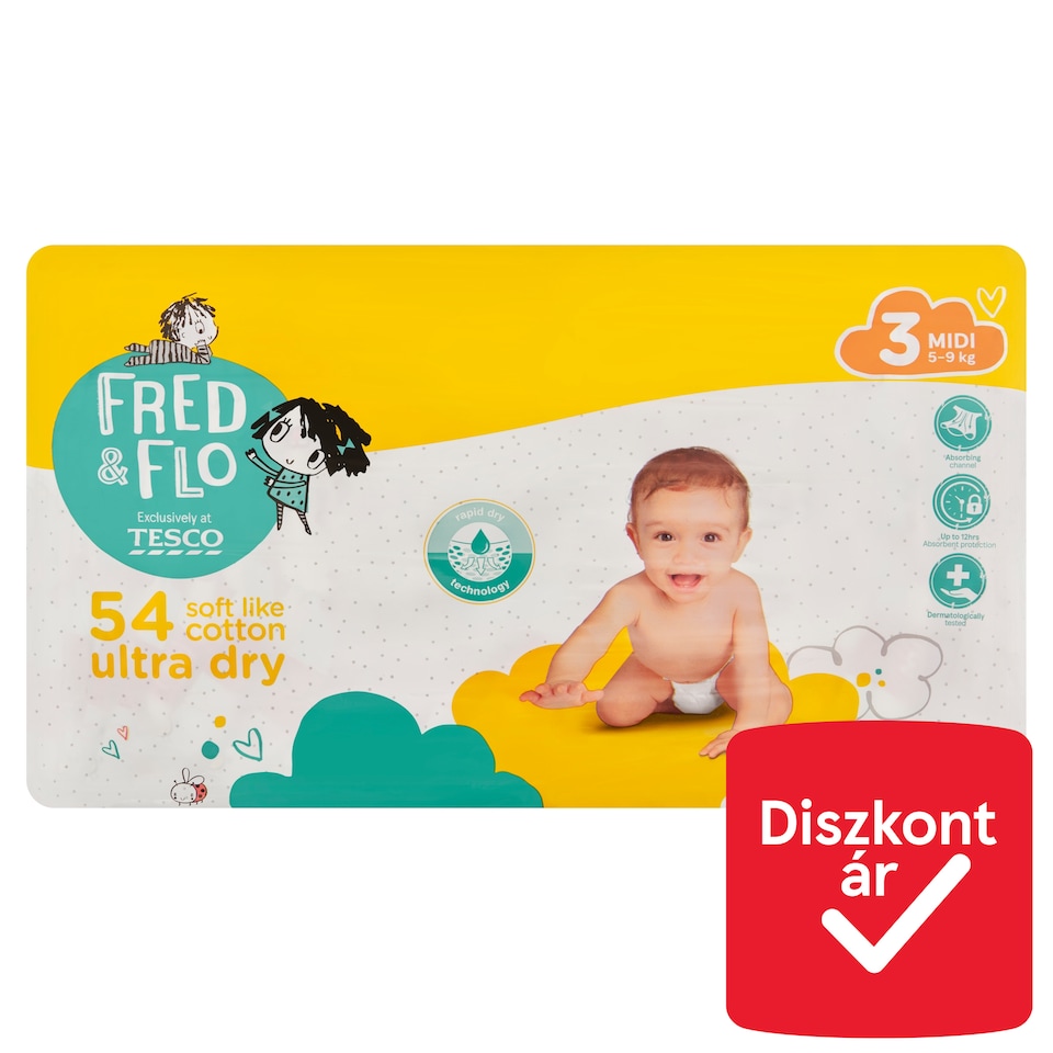 image 1 of Fred & Flo Pads 3 Midi 5-9 kg 54 pcs