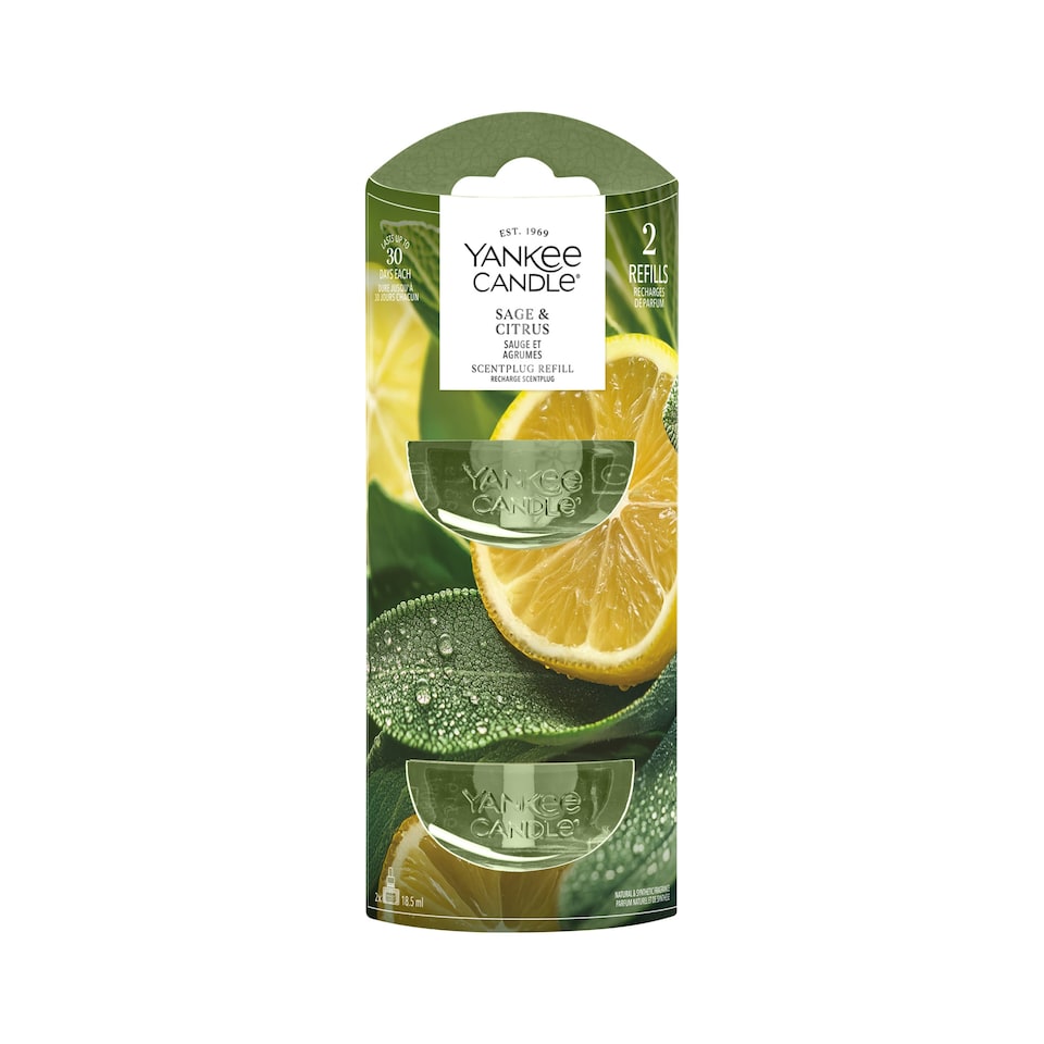 image 1 of Yankee Candle Sage & Citrus Scent Plug Refill 2 x 18.5ml