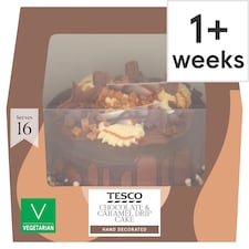 Tesco Chocolate & Salted Caramel Drip Cake Serves 16