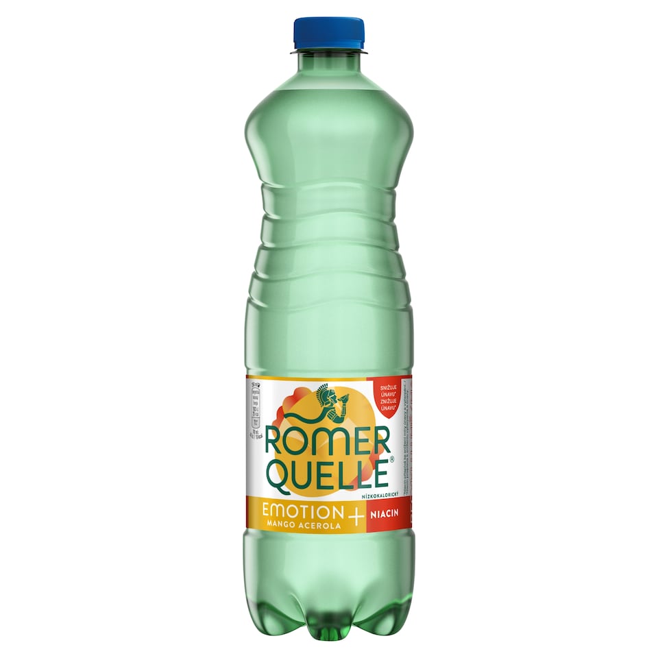 Römerquelle Emotion+ niacin mango acerola nízkokalorický sýtený nealkoholický nápoj 0,75 l