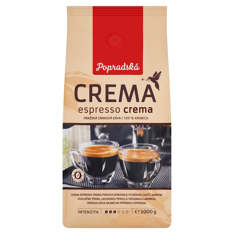 obrázok 1 z Popradská Crema Espresso Crema pražená zrnková káva 1000 g
