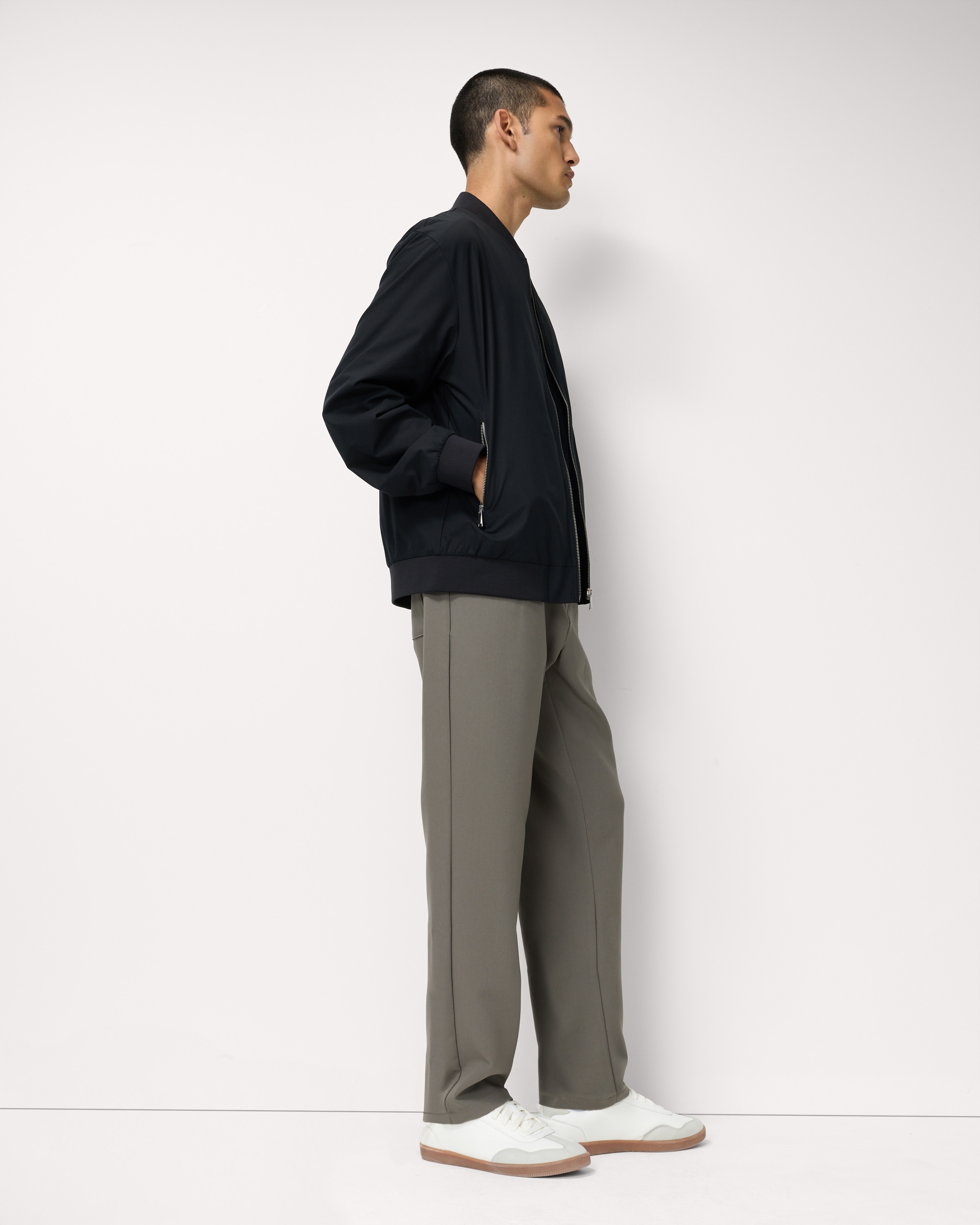 F&F Zip Up Bomber Jacket in Black