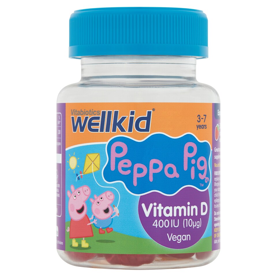 Vitabiotics Wellkid Peppa Pig Vitamin D Strawberry Soft Jellies X30