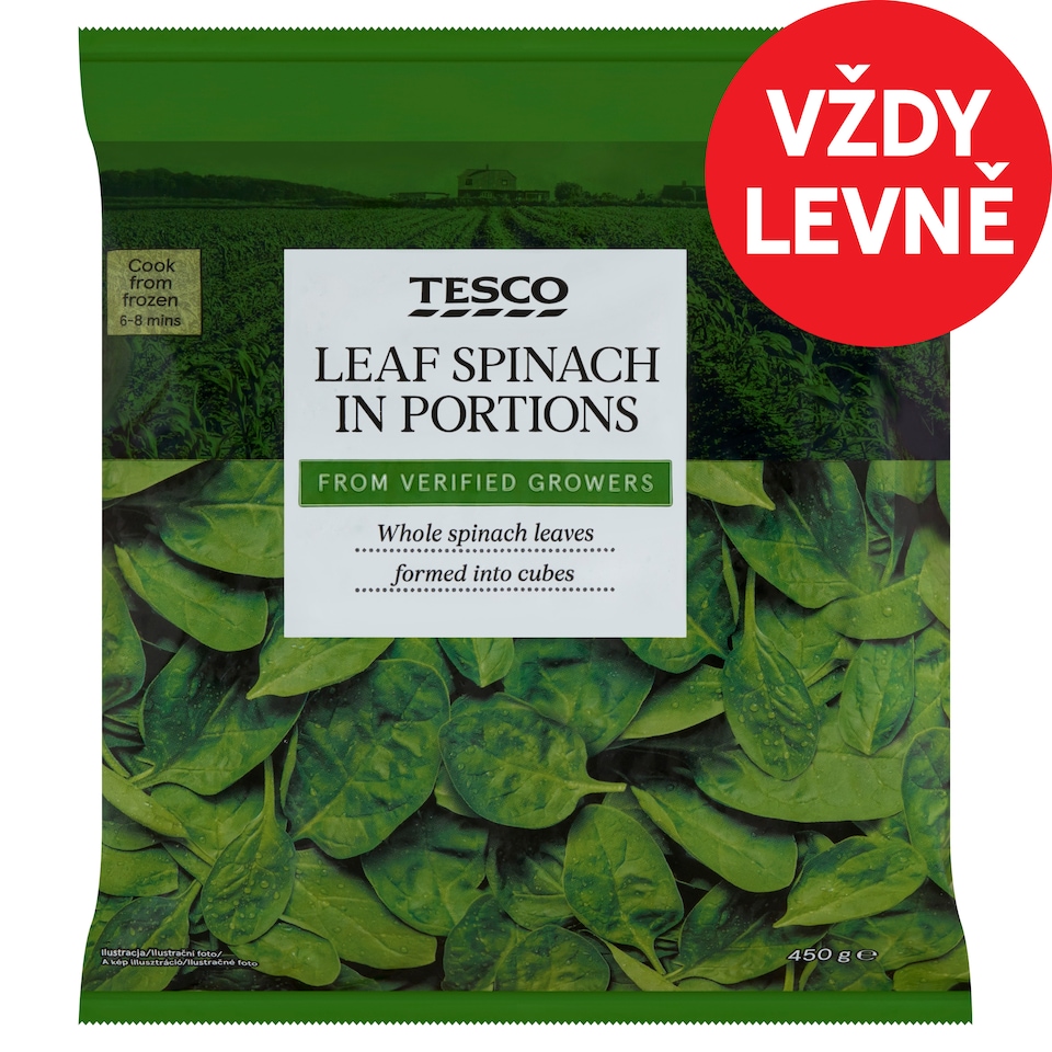 Tesco Leaf Spinach in Portions 450g