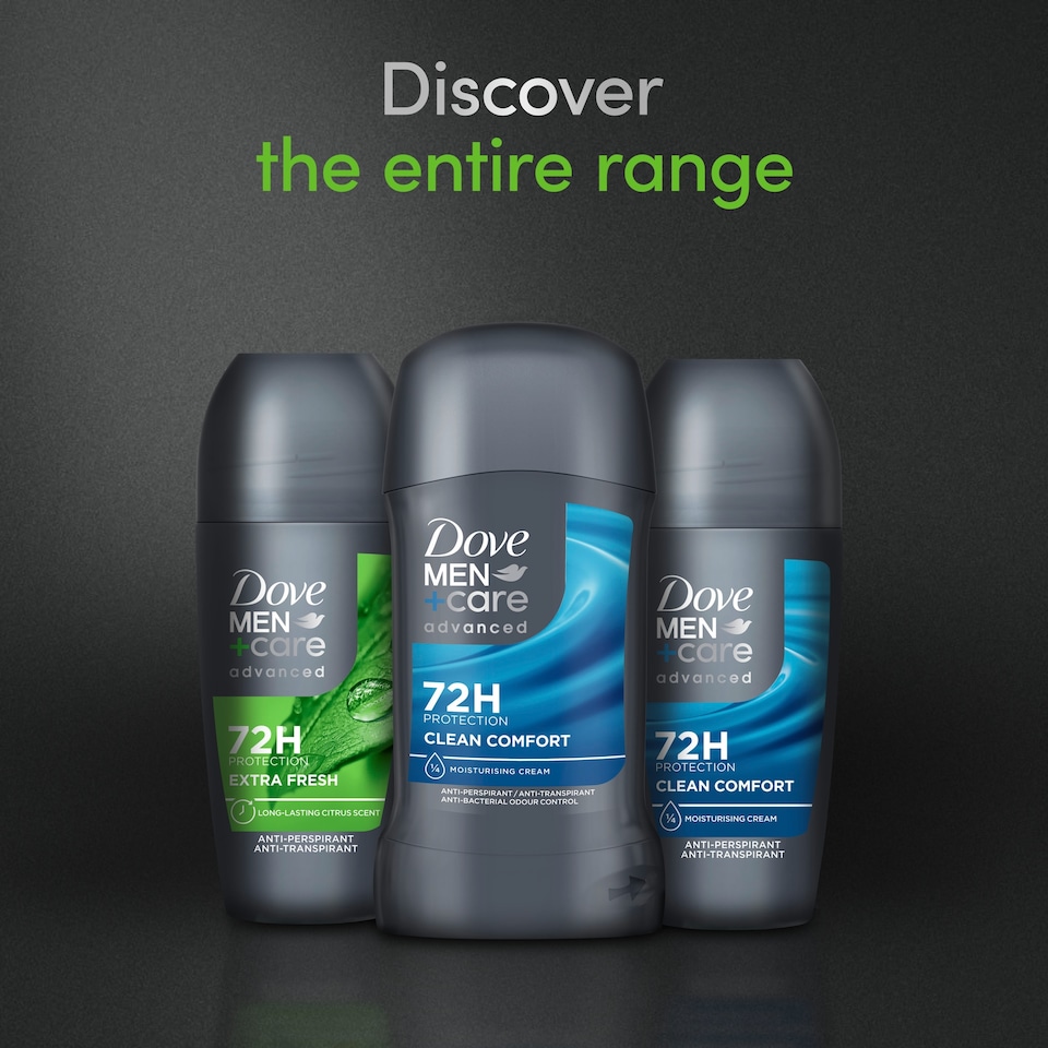 image 1 of Dove Men+Care Clean Comfort 72h Roll-On Antiperspirant Deodorant 50ml