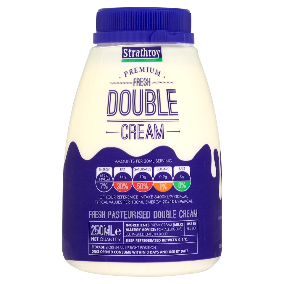Strathroy Fresh Double Cream 250Ml - Tesco Groceries