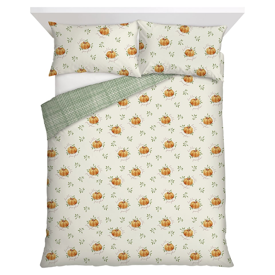 F&F Home Bedding Hello Pumpkin Duvet Set Double