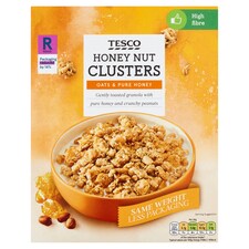 Tesco Honey Nut Clusters Cereal 500G