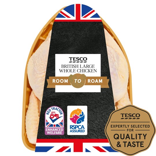 Tesco Room To Roam Large British Whole Chicken 1.4Kg1.8Kg Tesco