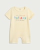 image 1 of F&F Baby Pure Cotton Striped My First Holiday Romper in Yellow