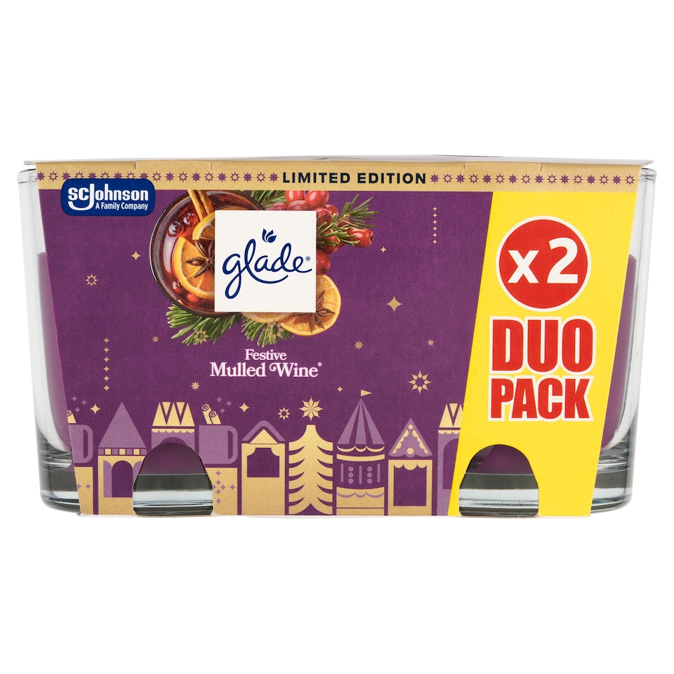 Obrázek 1 pro produkt Glade Festive Mulled Wine parfémovaná svíčka 2 x 112g (224g)