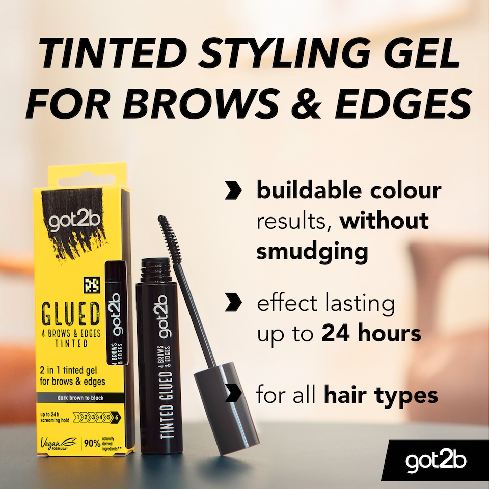 image 1 of Got2B Glued 4 Brows & Edges Tinted Dark Brown to Black 16ml