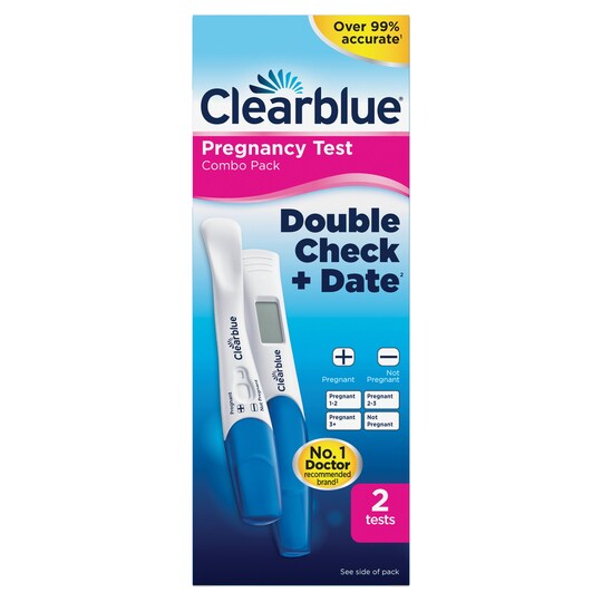 Clearblue Pregnancy Test Double Check & Date Kit 2 Tests - Tesco Groceries Clearblue Pregnancy Test Double Check & Date Kit 2 Tests - Tesco Groceries
