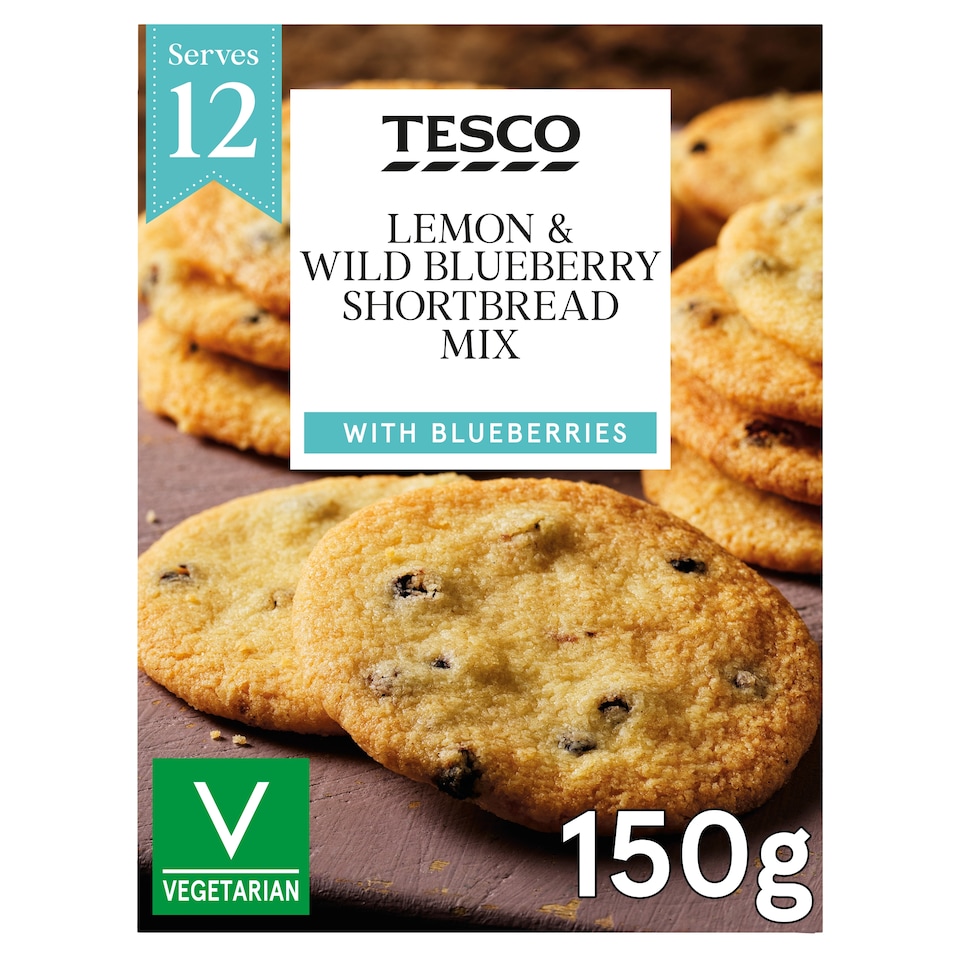 Tesco Lemon & Wild Blueberry Shortbread Mix 150g