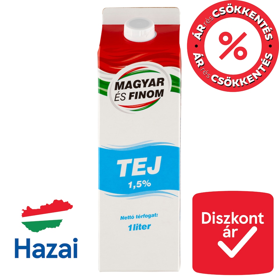 Magyar és Finom tej 1,5% 1 l