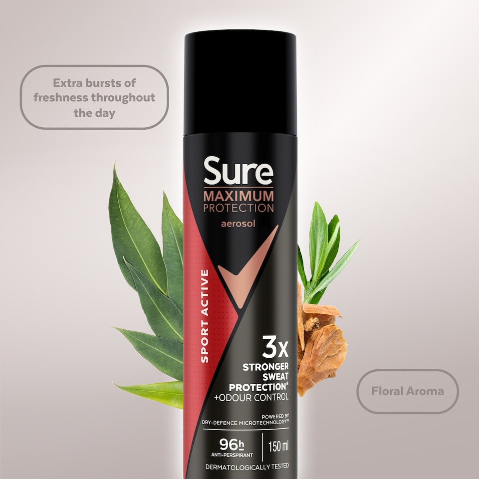 image 1 of Sure Men Maximum Protection 96h Sport Active Antiperspirant Deodorant 150ml